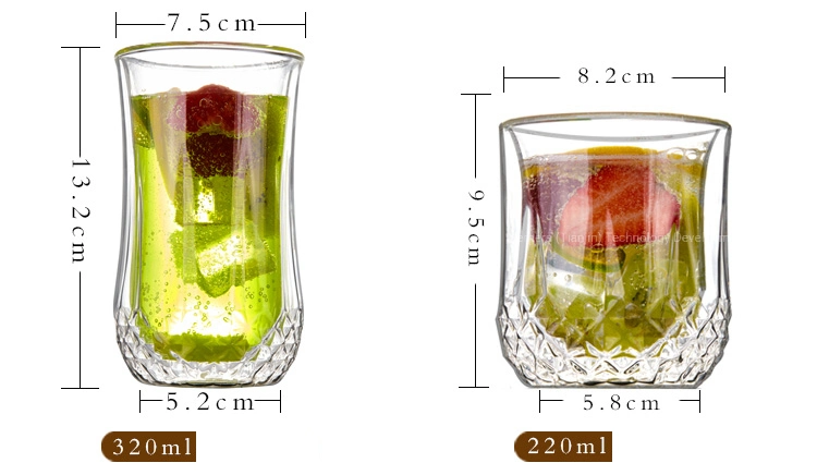 220/320ml Borosilicate Glass Cup, Heart-Resistant Glass Drinking Cup