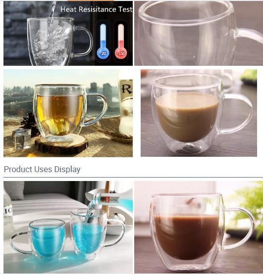 3oz-12oz Hand Blown Double Walled Glass Cup, Double Wall Glass Thermos Cup, Glass Coffee Cups