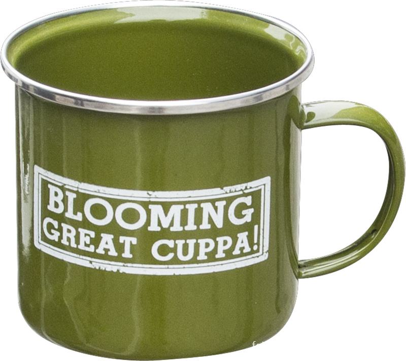 Stainless Rim Enamel Mug Coffee Cup with Customized Logo