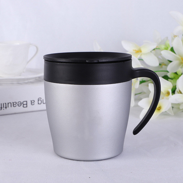 Coffee Mug Insulated Double Walled Coffee Tumbler with Handle and Spoon