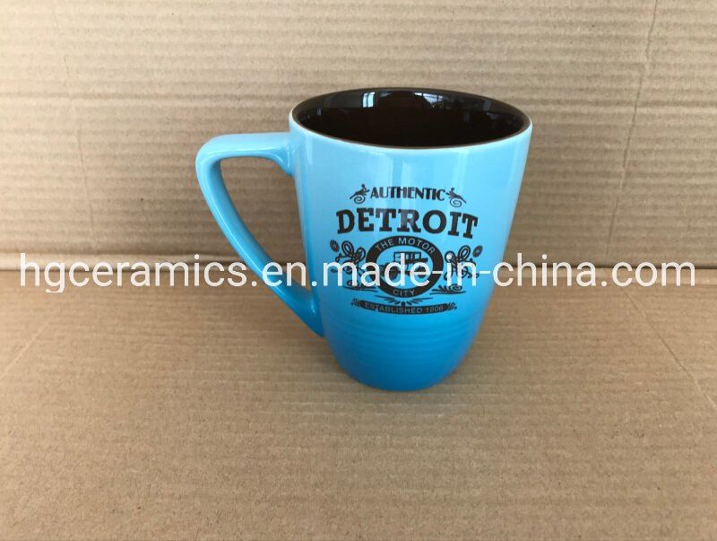 14oz Colored Mug, 14oz Two Tone Coffee Mug, 14oz Ceramic Coffee Mug, New Shape Ceramic Mug