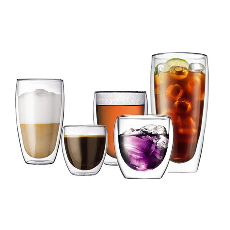 Heat Resistant Double Wall Glass Cup Beer Coffee Cup