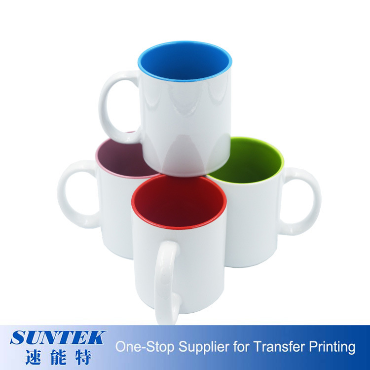 Sublimation Mug with Colour Inside and Heart Shape Handle