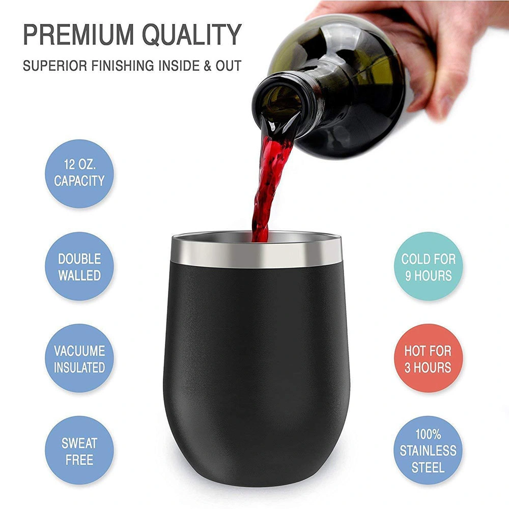 Double Wall Vacuum Wine Tumbler Gradient Eggshell Cup Mug