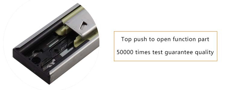 45 mm Width Stainless Steel Push to Open Drawer Slide
