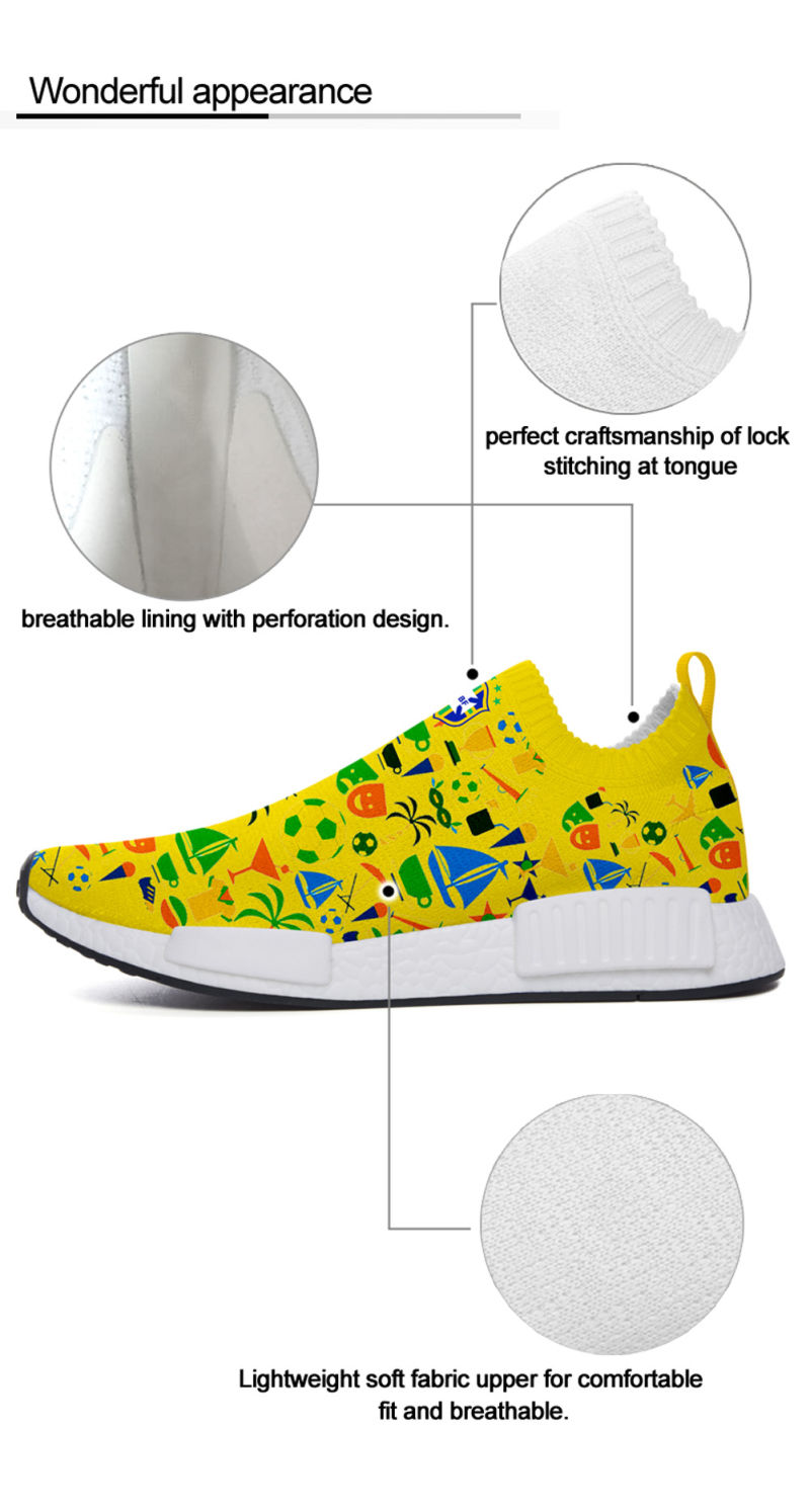 Custom Nmd Shoes From Factory Directly for 2018 World Cup Brazil Team