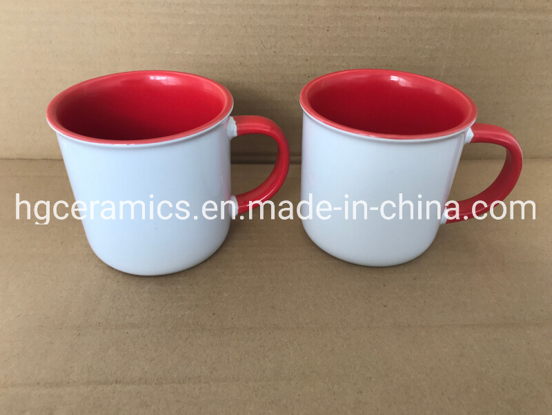 12oz Enamel Mug, Sublimation Enamel Mug, Two Tone Enamel Mug