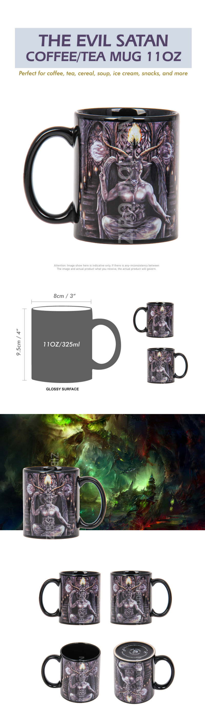 11 Oz The Evil Satan Ceramic Coffee / Tea Mug - Ceramic Mug - Porcelain Mugs