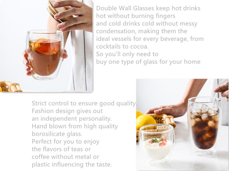 Double Wall Glass Cup Ice Cream Cup Drinking Cup Water Cup