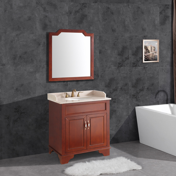 Classic Oak Bathroom Vanity/Marble Top Cabinet Bathroom/Classic Bathroom Vanity T9092g