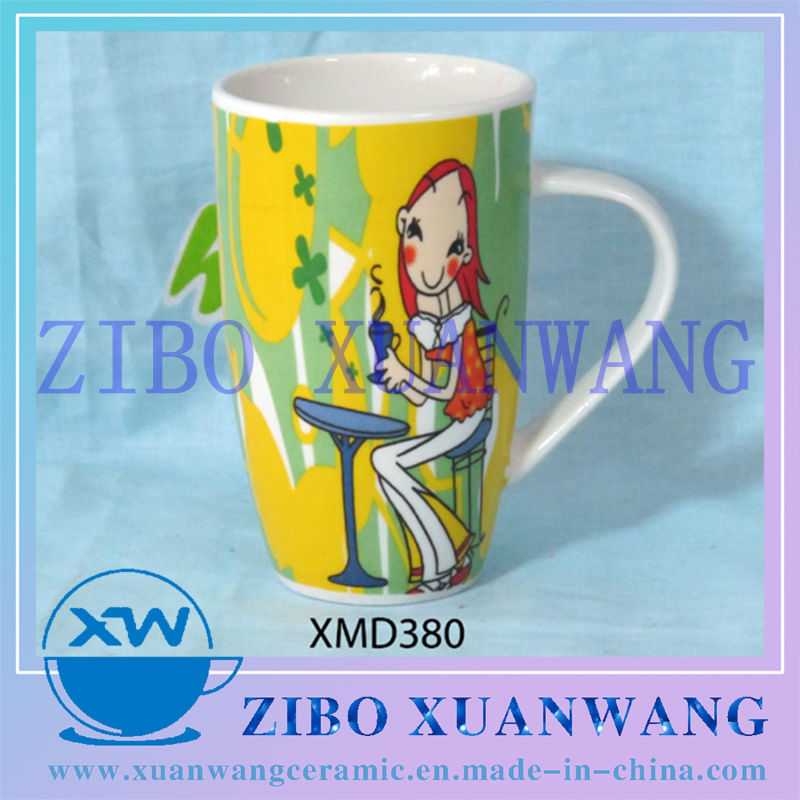 Modern Shape Ceramic Mug with Customer Design on Full Body Gift Mug Coffee Mug