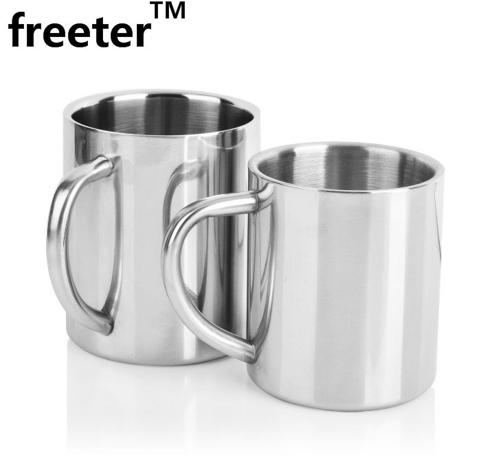 Double Walled Stainless Steel Camping Mug, Wholesale Reused Metal Cup