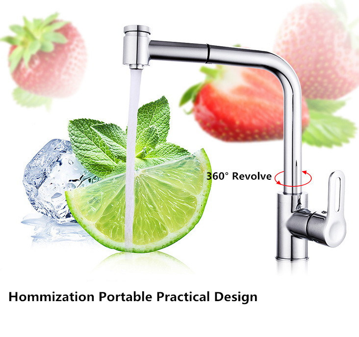 Dual-Purpose Shower Head Hot/Cold Water Pullable Universal Kitchen Faucet