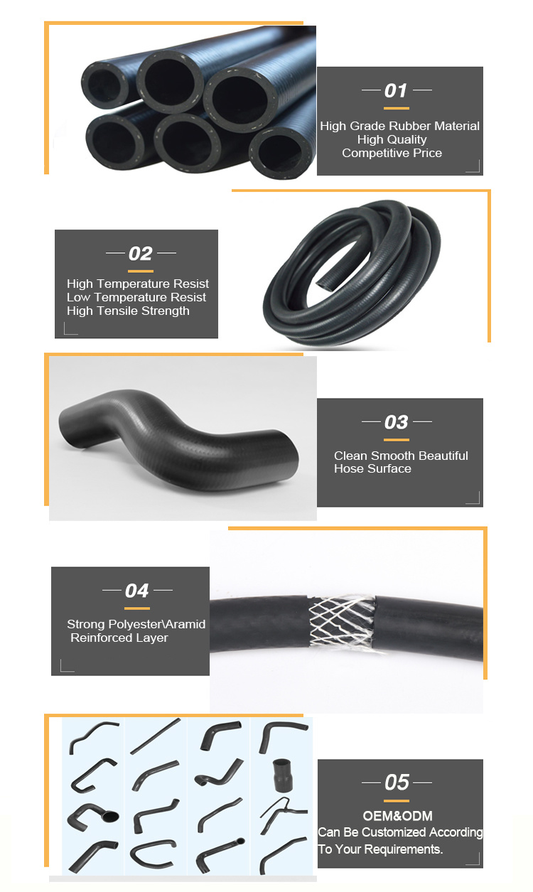 Heat Resistant Flexible Reinforced EPDM Rubber Hose with Smooth Surface