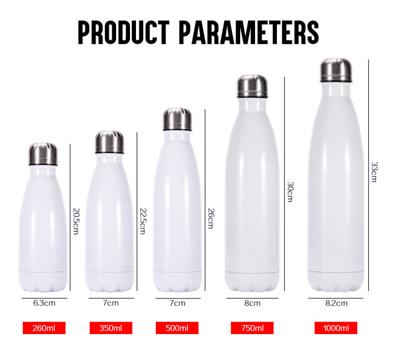 Double Walled Stainless Steel Sublimation Blanks Sublimation Cola Bottle