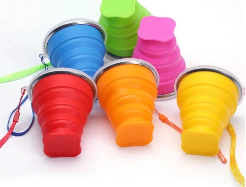 Eco Friendly Folding Foldable Silicone Collapsible Travel Drinking Coffee Cup