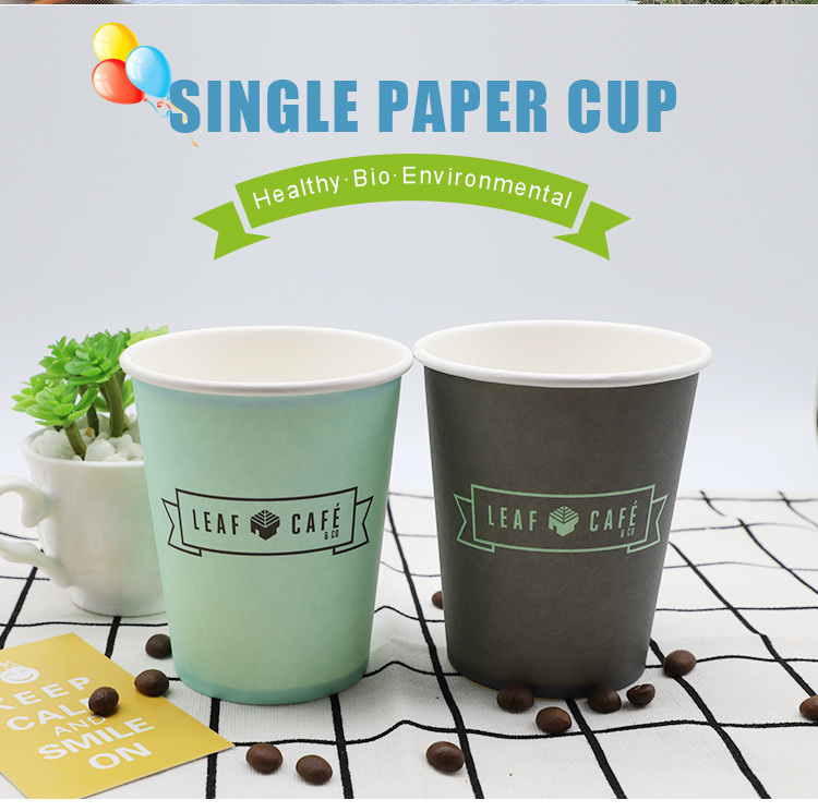Single Wall Paper Coffee Cup Biodegradable Paper Cup Mug