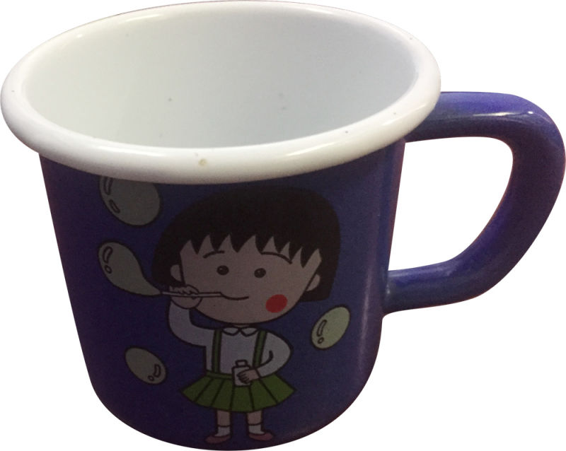 Enamel Cup/Children Mug with Cartoon Decor