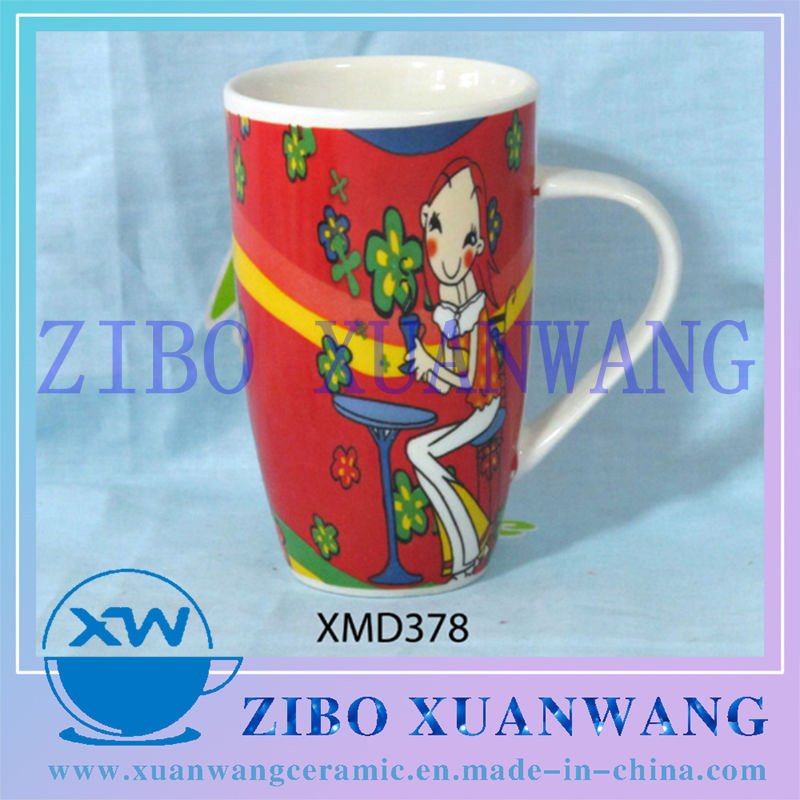 Modern Shape Ceramic Mug with Customer Design on Full Body Gift Mug Coffee Mug