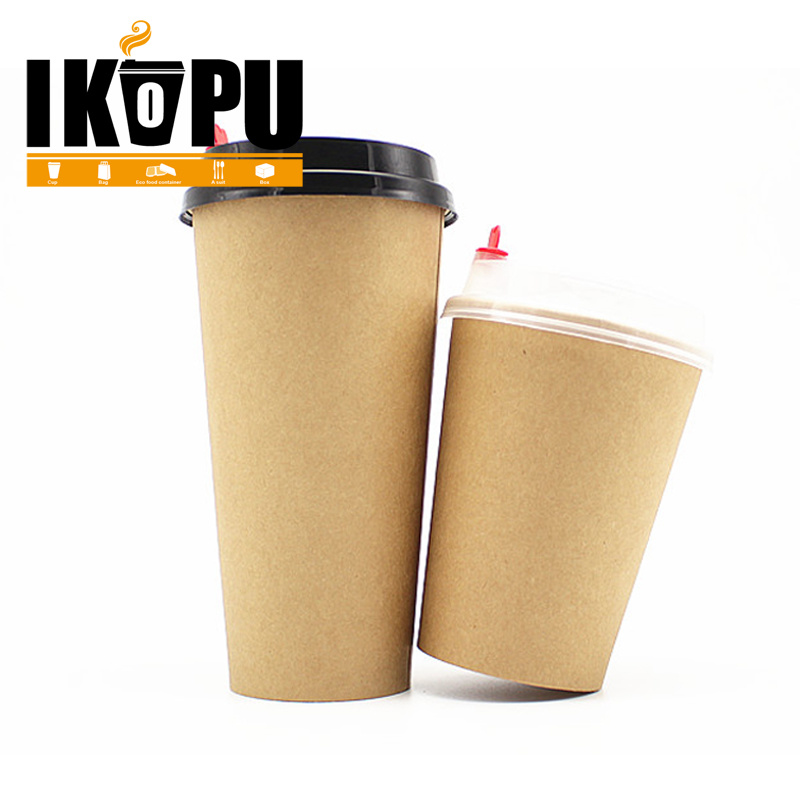 Coffee Cup Single Wall Paper Cup with Lid 2oz-22oz