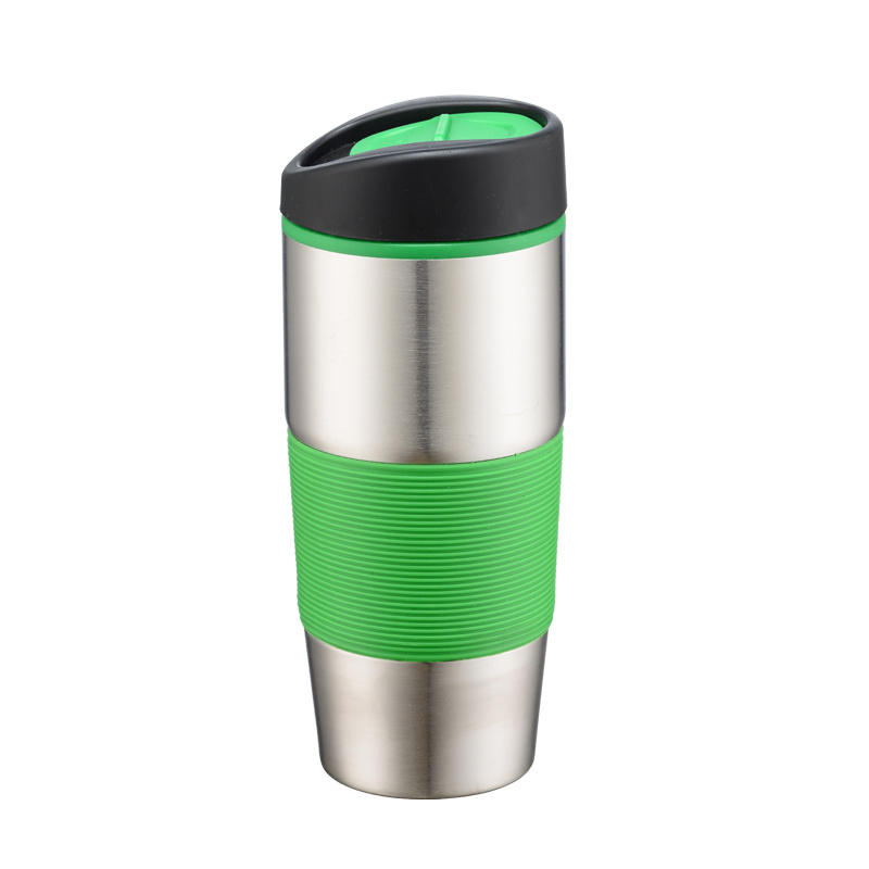 Double Wall Stainless Steel Plastic Travel Mug Coffee Cup