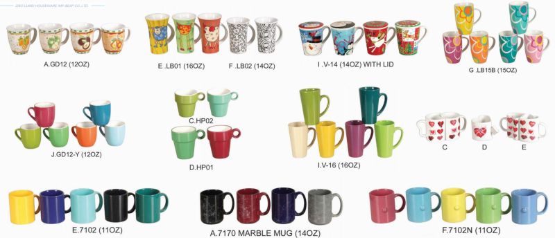 Two Tone Glazed Ceramic Tea Cup with Lid, Coffee Mug
