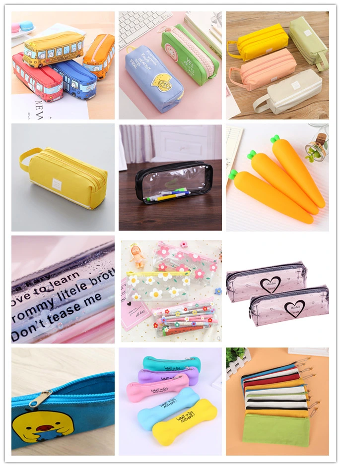 Lovely Simple Transparent Letter Anise Pen Bag Small Fresh Creative Student Portable Pencil Bag Stationery Bag