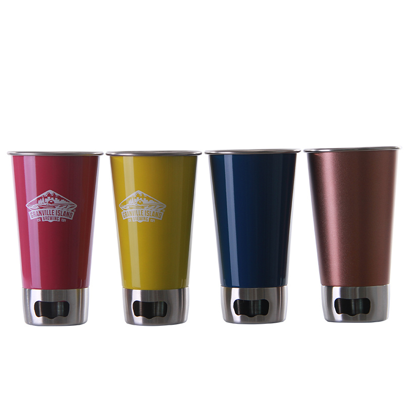 16oz Pint Cup Stainless Steel Beer Cup with Opener