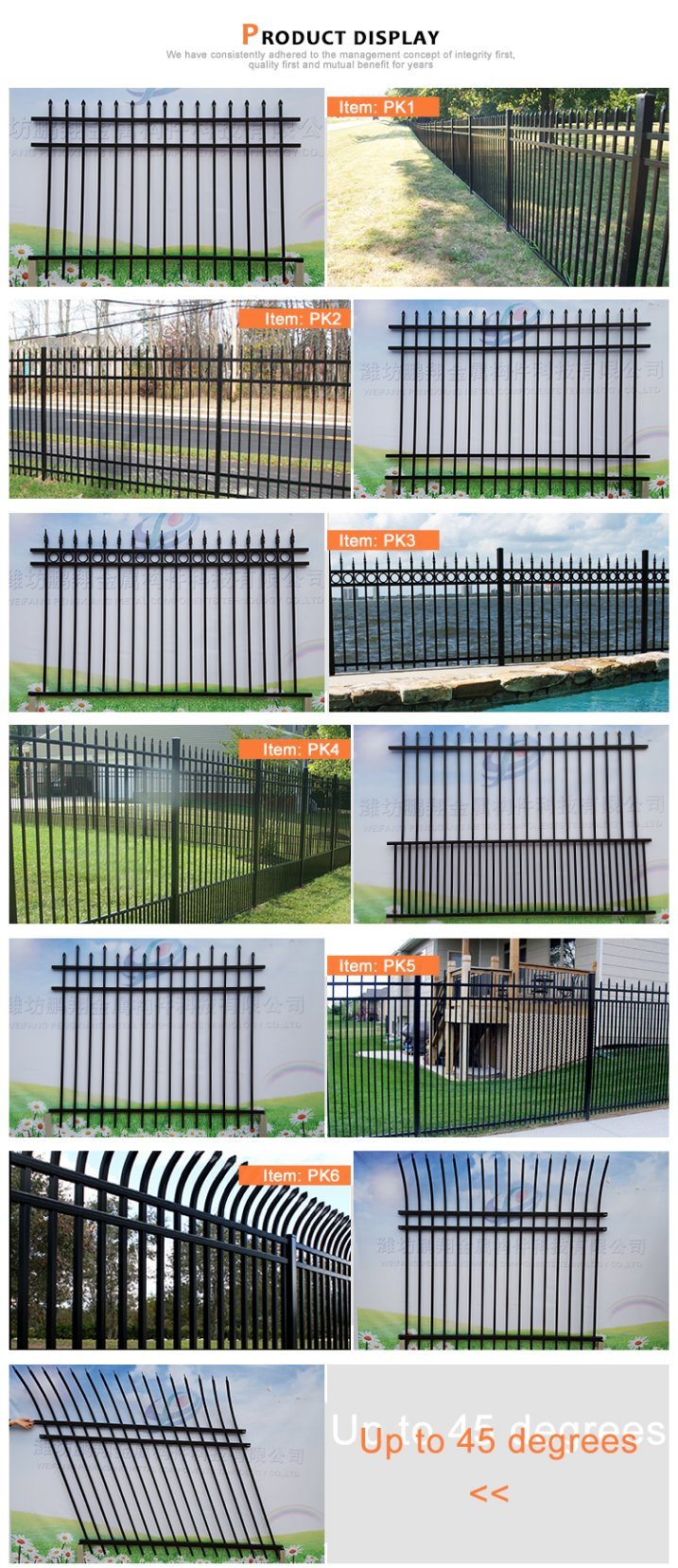 Powder Coated Steel Welded Outdoors Protective Fence