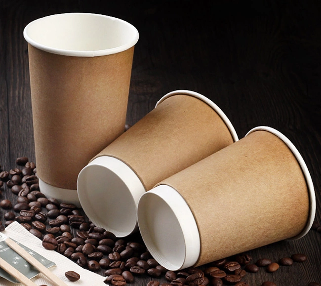 Custom Printed Cups for Hot/Cold Drink 8oz Double Wall Disposable Paper Cup
