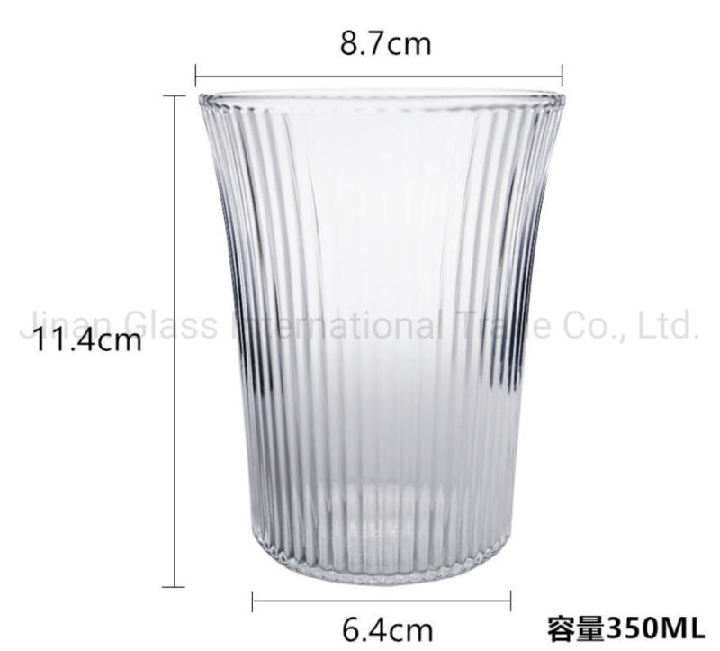 Vertical Glass High Value Water Cup American Iced Coffee Cup Frozen Latte Cup Fower Coffee Cup