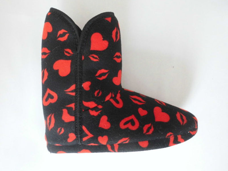 Girl Heart Printed Jersey Indoor Booties