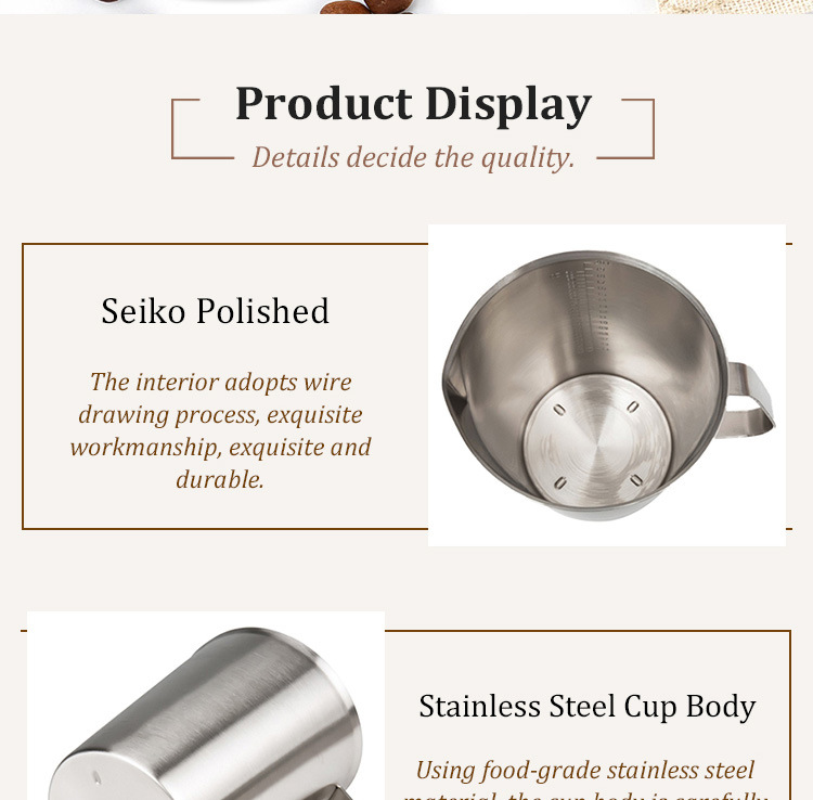 Thickened Stainless Steel Measuring Cup with Scale Milk Tea Cup