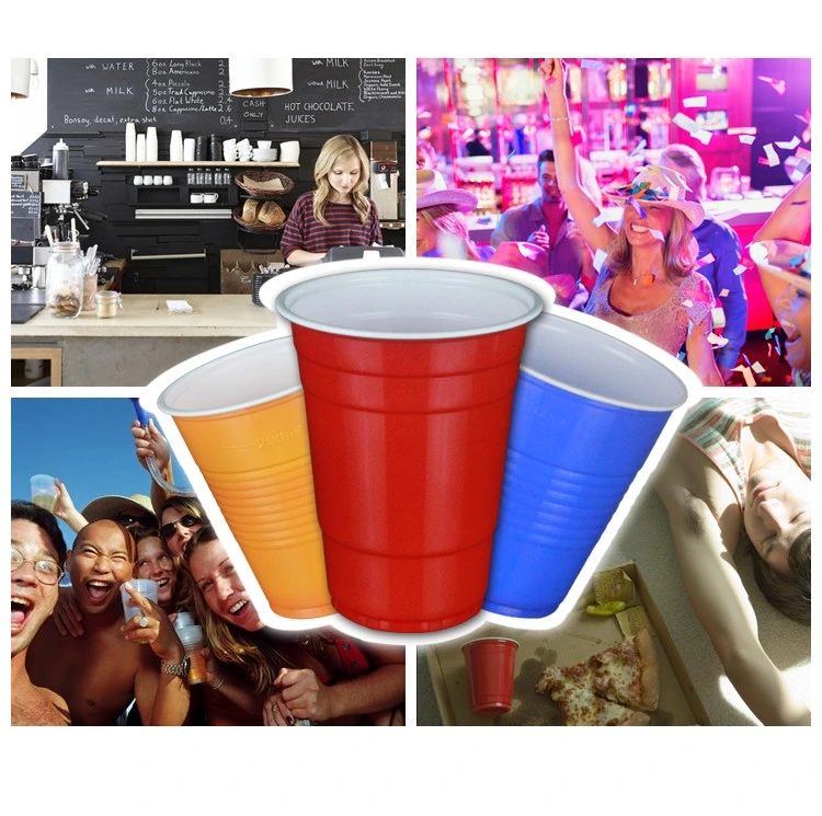 Wholesale Colorful PS Custom Cups Plastic Reusable Double Wall Plastic 450ml Party Cup