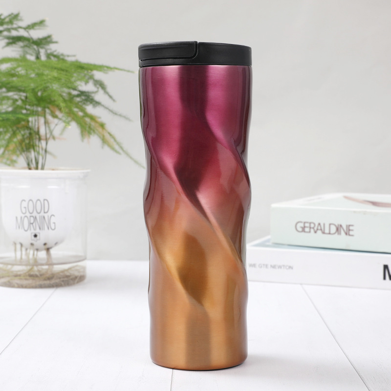 Unique Shape Stainless Steel Double Wall Vacuum Insulated Cups Tumblers Coffee Travel Car Mug