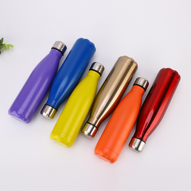 Wholesale Matte Black White Double Walled Insulated Vacuum Bottle Thermos Cola Water Drink Bottles