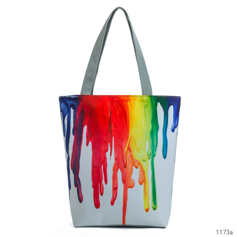 Painted Handbag Canvas Fashion Travel Tote Beach Bag for Ladies