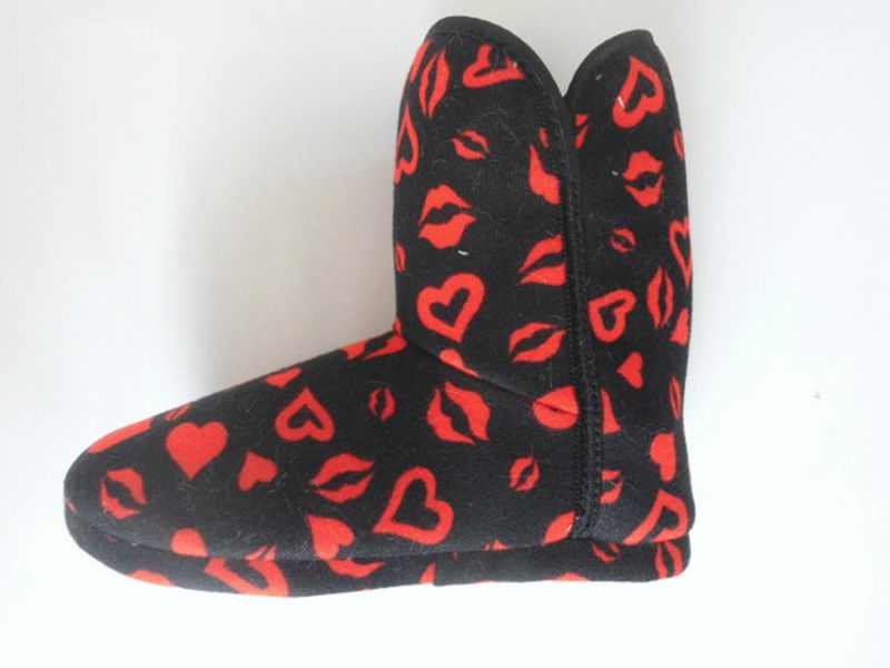 Girl Heart Printed Jersey Indoor Booties