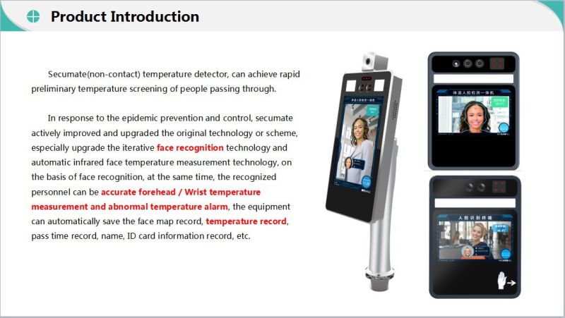 Thermal Face Recognition Temperature and Fever Infrared Thermal Scanner