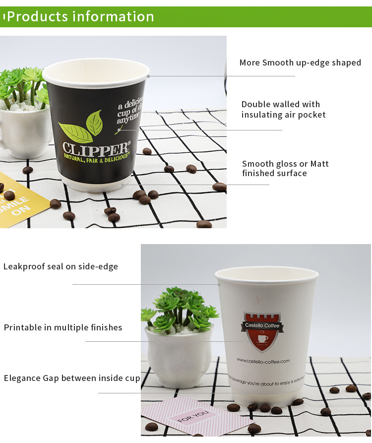 Factory Manufactured Double Wall Paper Cup Paper Coffee Cup