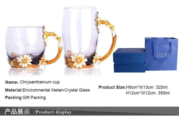 New Design Crystal Glass Luxury Tea Cup/Mug Gift Set