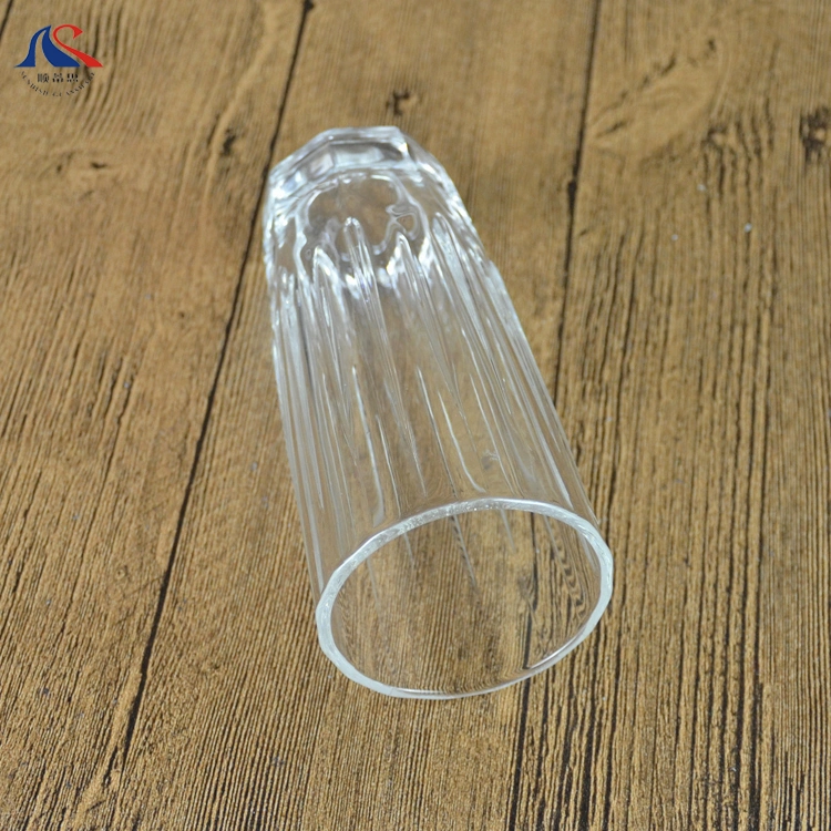 2021 Year 300ml Transparent Water Glass Cup with Tumbler Octagon Bottom for Fashioned Cup