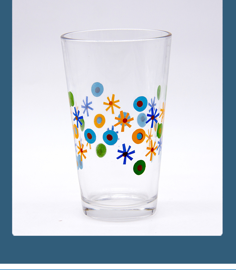 400ml Glass Water Drinking Tumbler Cup with Customized Decorating Firing