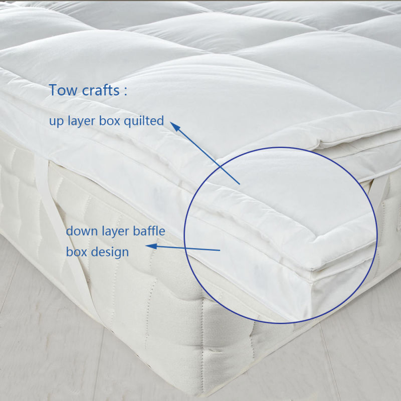 All Season Dual Layer White Duck Feather Down Mattress Topper
