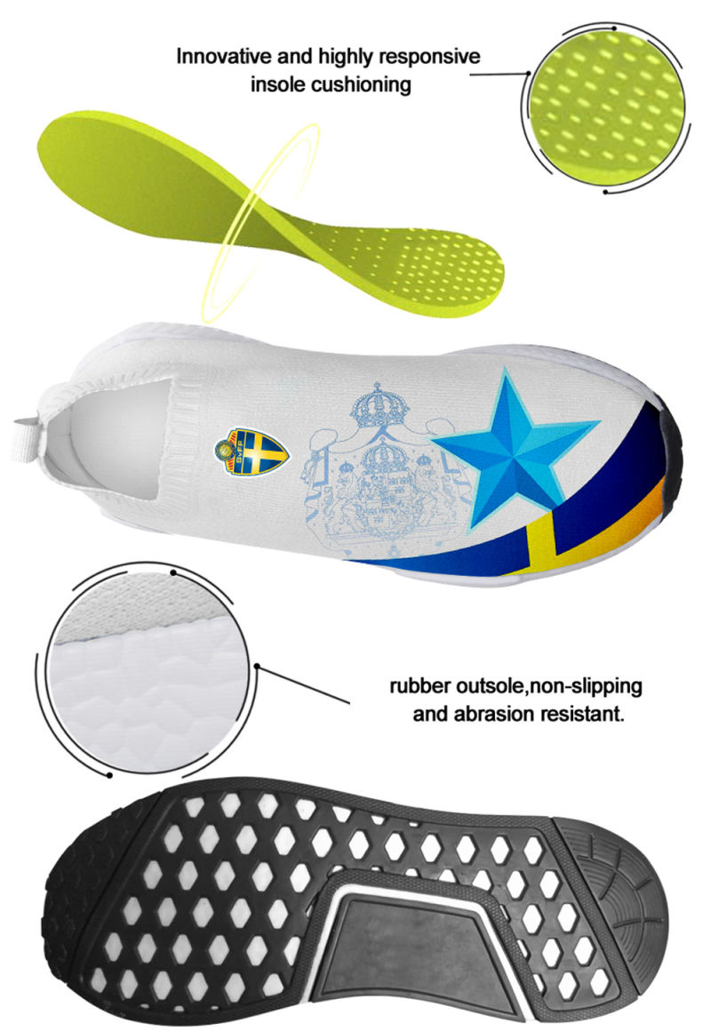 Nmd Sports Shoes for Men for 2018 World Cup Swedish Team