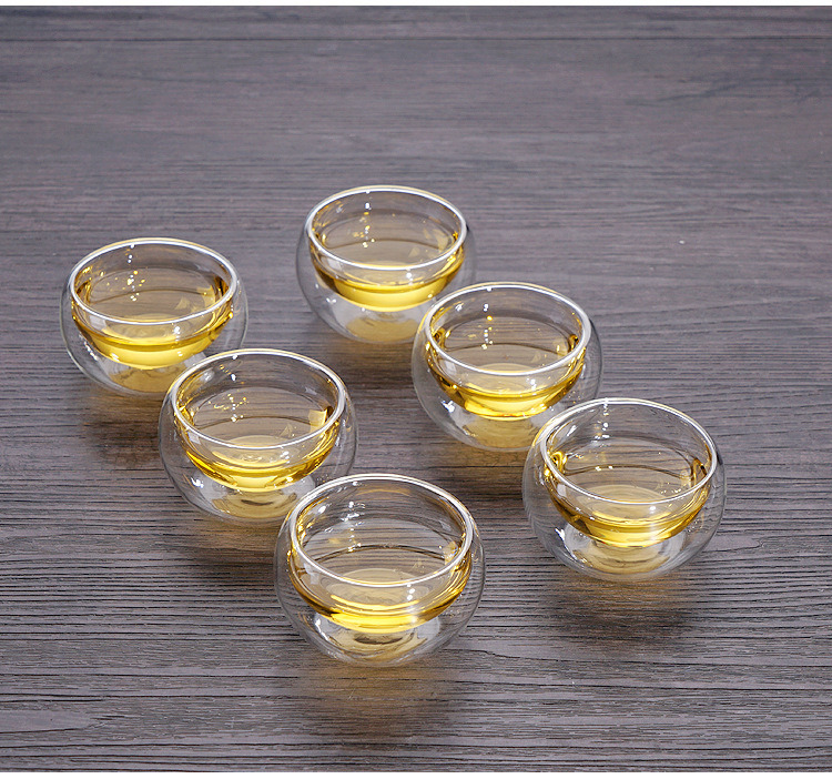 Factory Direct Double-Wall Glass Cup Small Glass Tea Cup Double-Wall