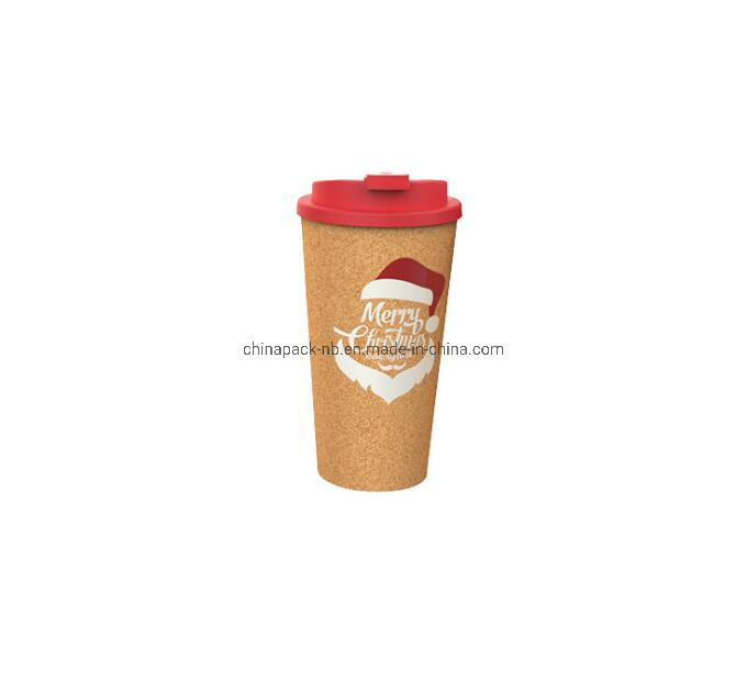 450ml Double Layer Cork Travel Mug with Silicone Lid