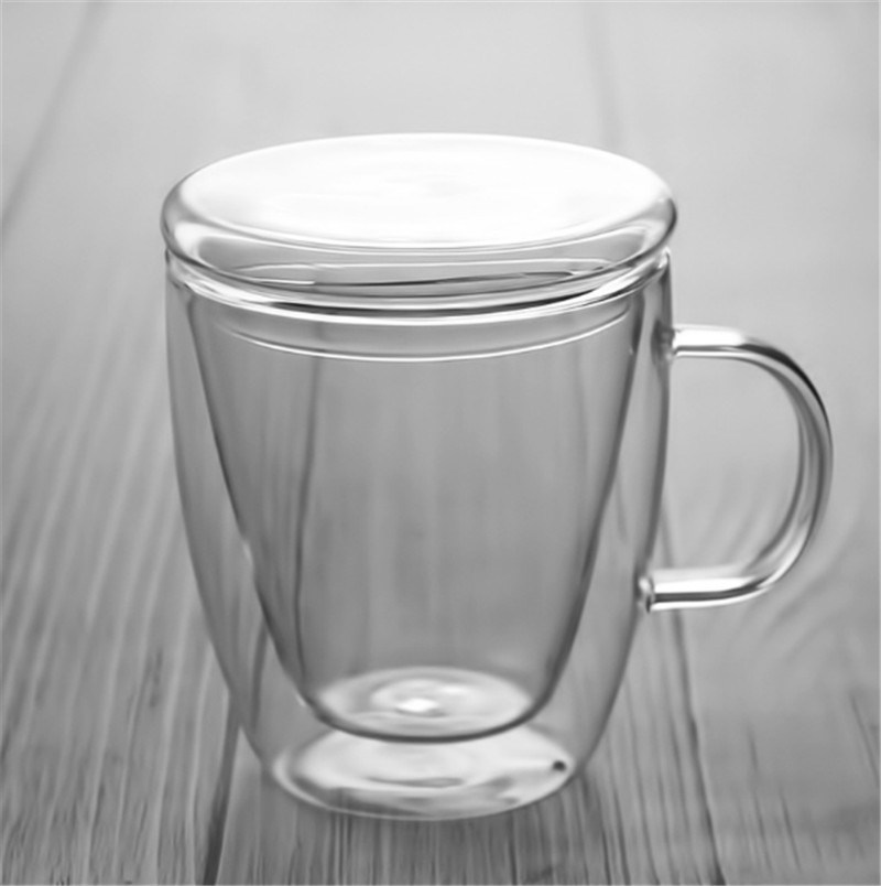 Double Wall Borosilicate Glass Layer Coffee Espresso Mug with Handle