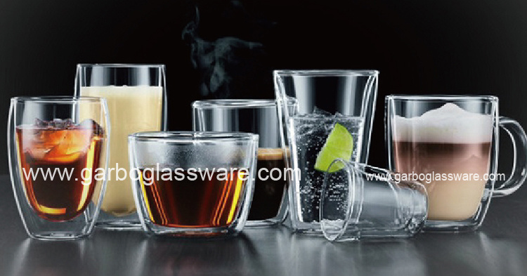 Customized Logo Pyrex Double Wall Glass Coffee Tea Mug Cup (GB510010400)