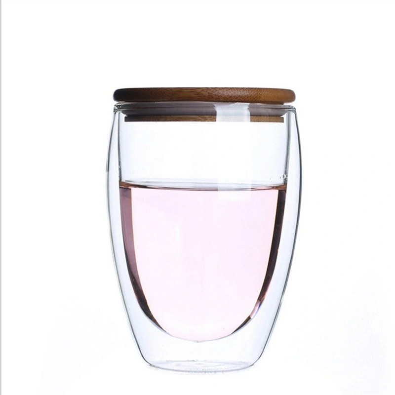 Double Wall Insulated Glass Coffee Mugs Ultra Clear Milk Cups